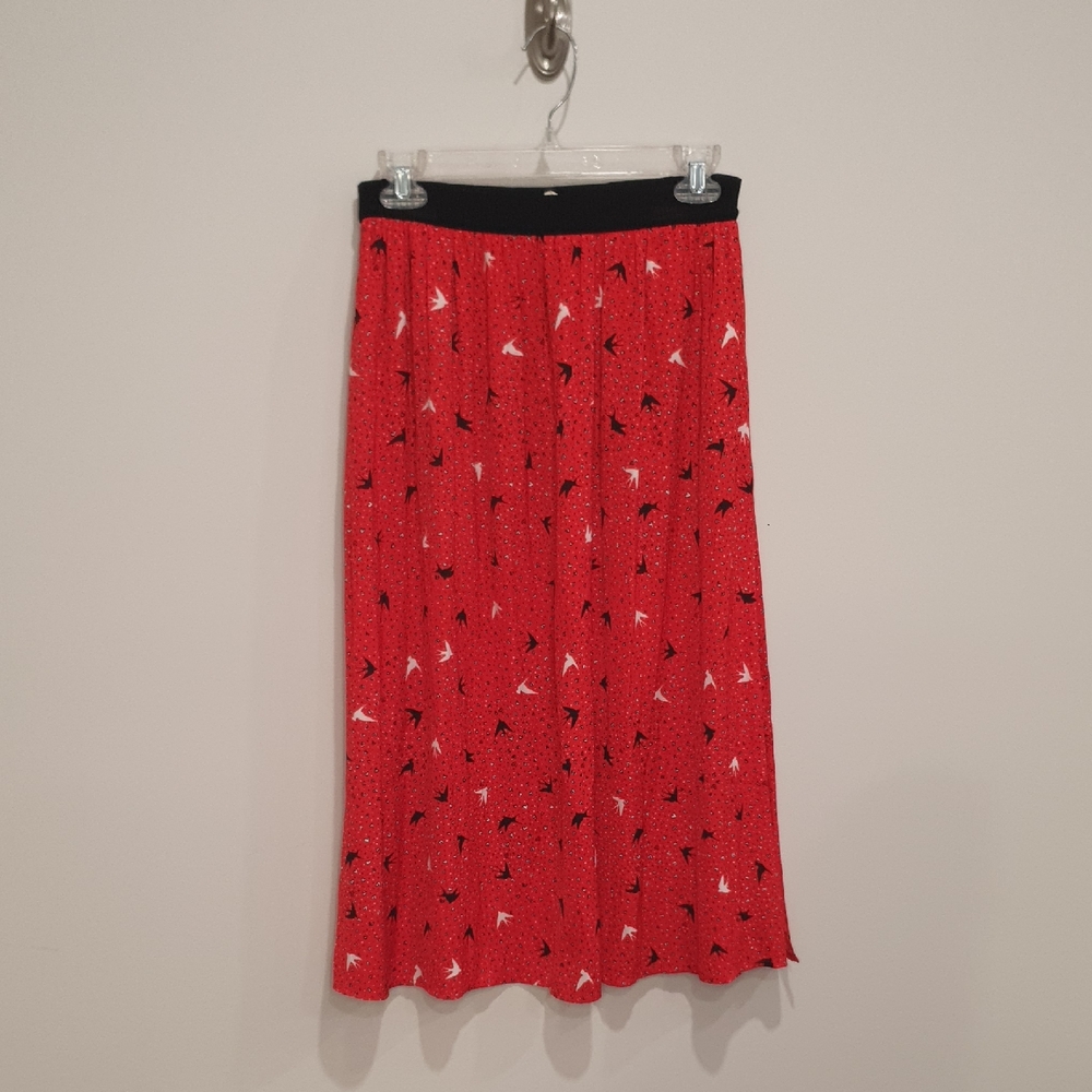 Hush UK Red Bird And heart Patterned Women's Skirt Size US 8